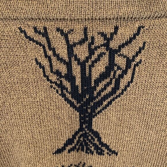 Sandy D’Andrade Brown Knit Sweater with Tree Design vintage size medium - Picture 10 of 11